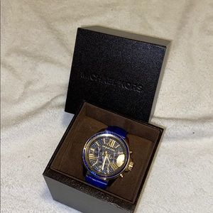 Michael Kors Watch Blue w/ Swarovski Crystal